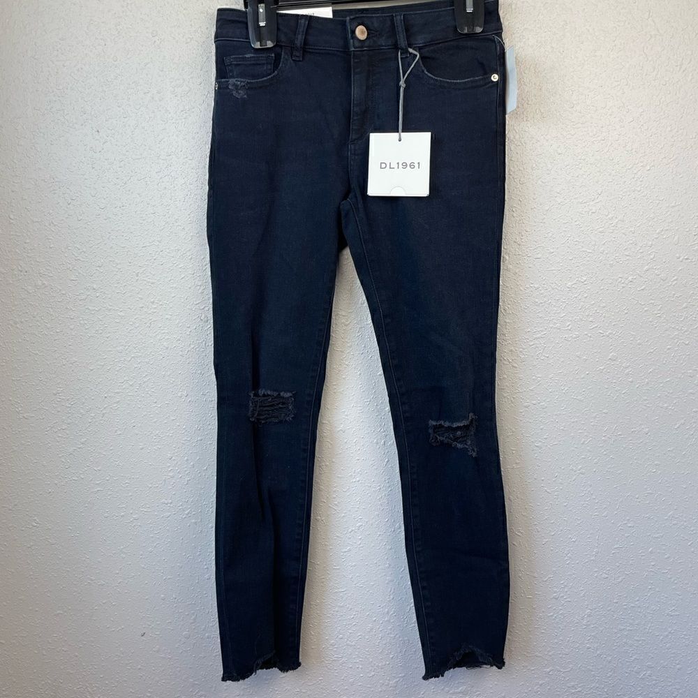 NWT DL1961 Black Florence Cropped Sculpted Skinny Jeans Size 24